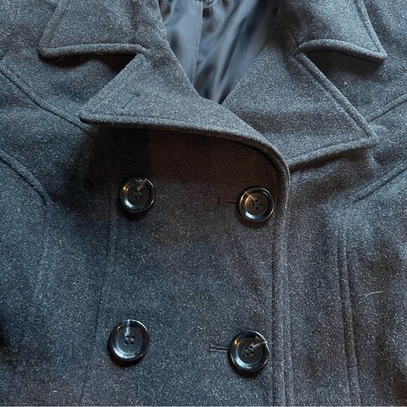 Anne Klein Peacoat Women's Large Dark Grey Wool - Picture 6 of 10